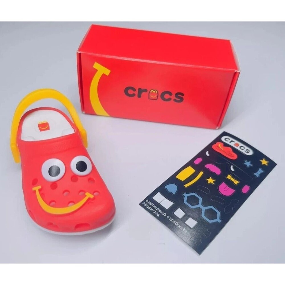 Exclusive No. 5 CROCS Plastic Keychain Clip 2024 McDonald's HAPPY MEAL TOY Red